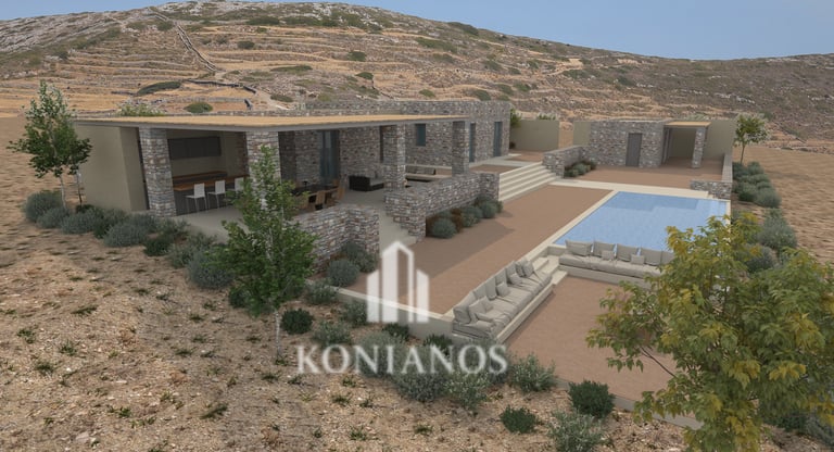 Golden beach house at paros greece