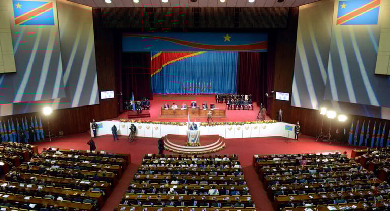 photo illustration, parlement congolais / palais du peuple RDC