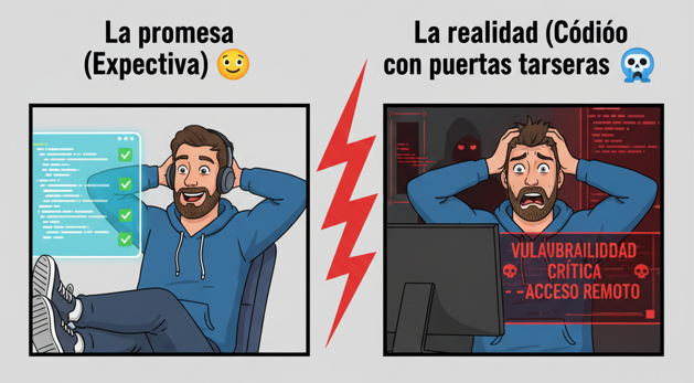 un meme de dos personas, una con expectativa positiva y la otra expectativa desastroza