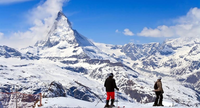 two people in Zermatt, Switzerland