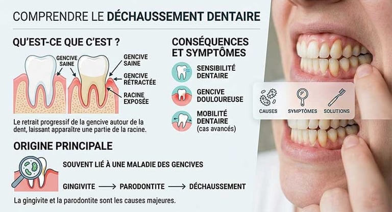 Infographie déchaussement des dents