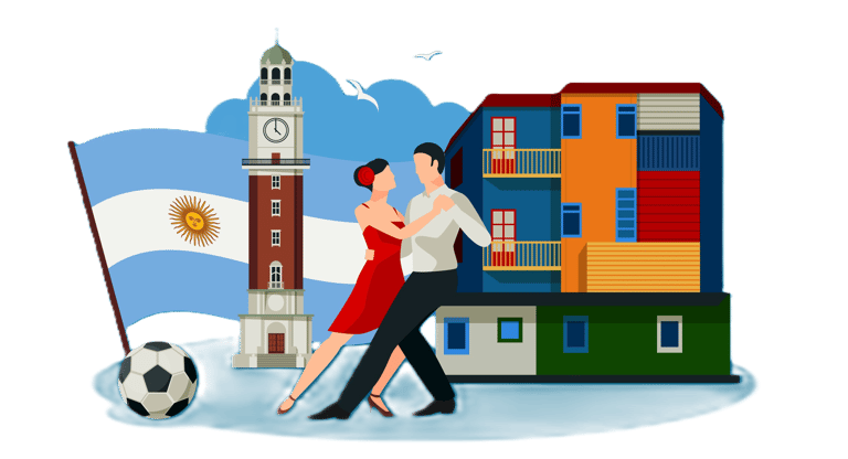 Argentina_tango-couple, soccer-ball-flag