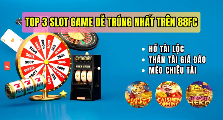 Top 3 game slot dễ trúng trên 88FC dành cho người mới