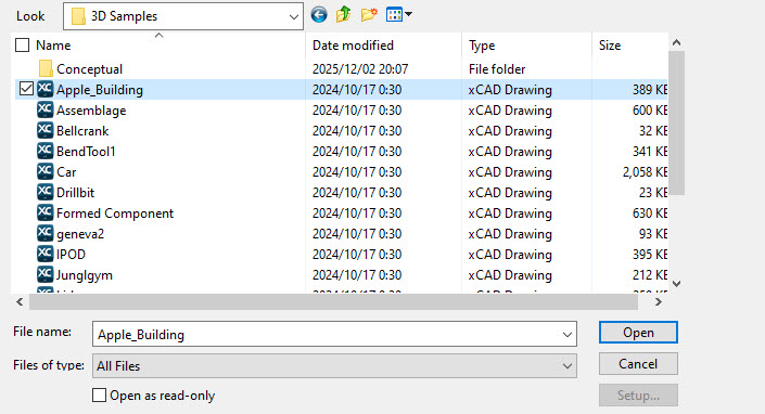xCAD sample files