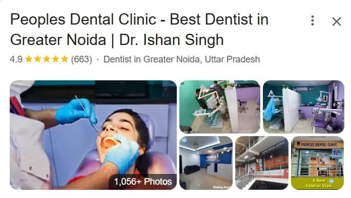 Image showing 4.9 rating in reviews of Peoples Dental Clinic dentist in greater noida