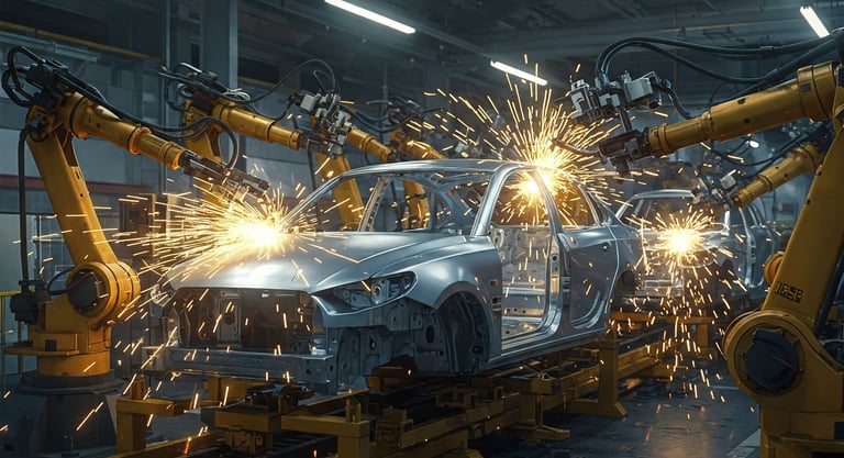 High-strength laser welding on automotive chassis frame