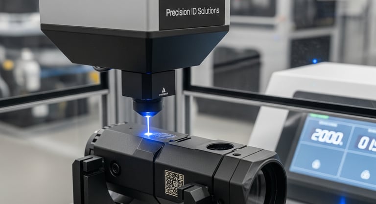 Fiber laser marking defense-grade metal part with compliance ID
