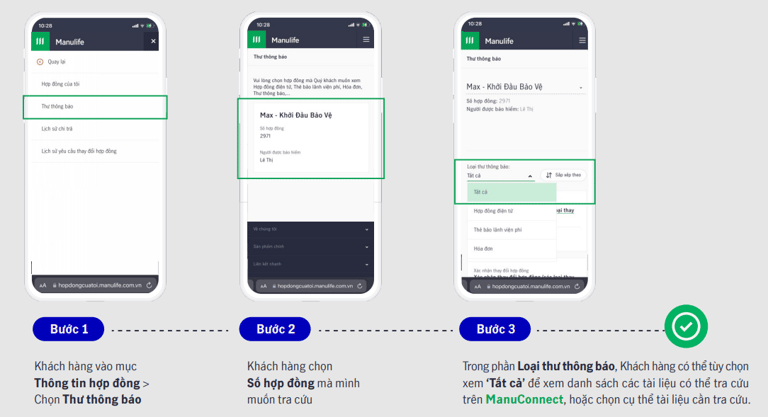 Cách tải hợp đồng điện tử trên Hợp đồng của tôi Manulife