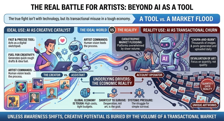 The Real Battle for Artists: Beyond AI as a Tool - Generated by Google Gemini