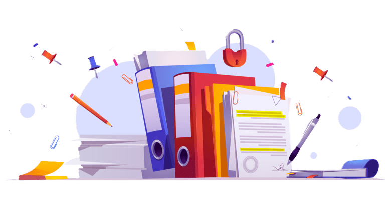Office-stationery-and-documents-on-desk-paperwork