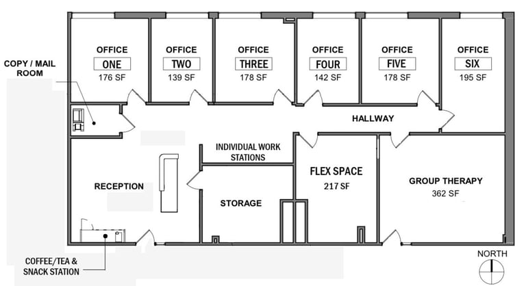 The coworking space layout. 
