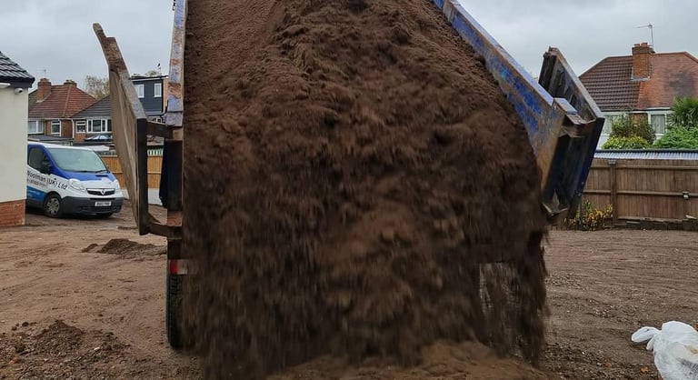 Crushed hardcore delivery for commercial build in Gornal Wood, Dudley