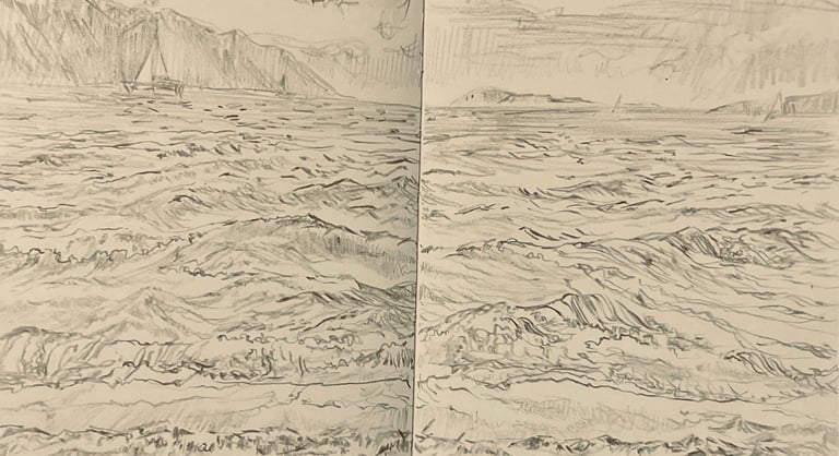 Kos Marmari beach drawing