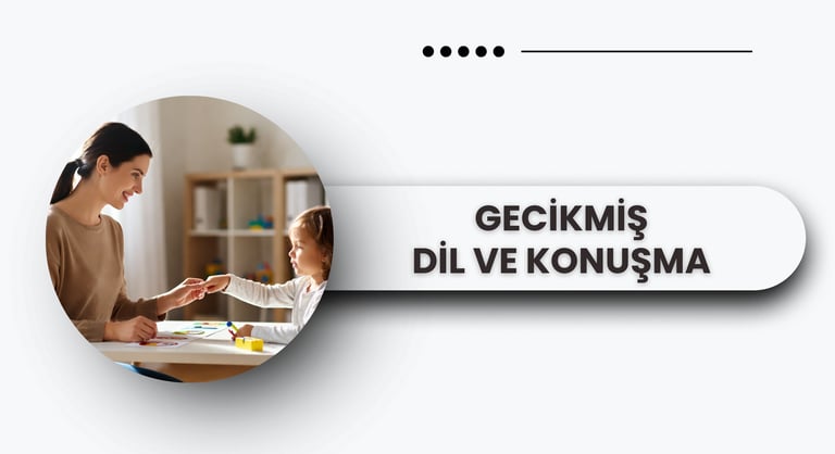 Gecikmiş dil ve konuşma alanını temsil eden resimli iletişim kartları.