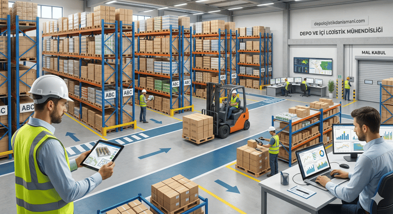 Depo lojistik mühendisliği kapsamında 3 boyutlu yerleşim planlaması ve depo optimizasyonu analizi
