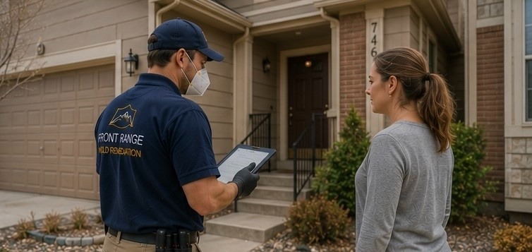 Front Range Mold Remediation certified technician providing mold inspection services to Powers Corridor Colorado Springs