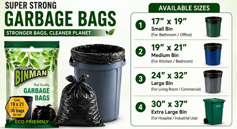 Heavy duty large garbage bags high capacity waste bags Indore – NEW GURUNANAK PLASTIC & PACKAGING New Gurunanak Plstic 