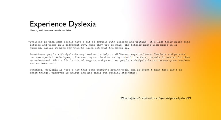 Beleving van dyslexie via interactieve ervaring – grafisch ontwerp Utrecht