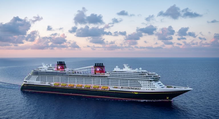 Disney Cruise Line ship offering magical family vacations with Disney-themed experiences.