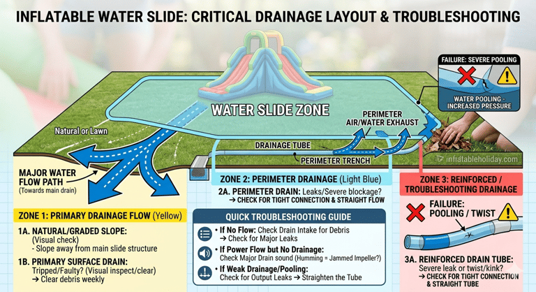 Water slide drainage