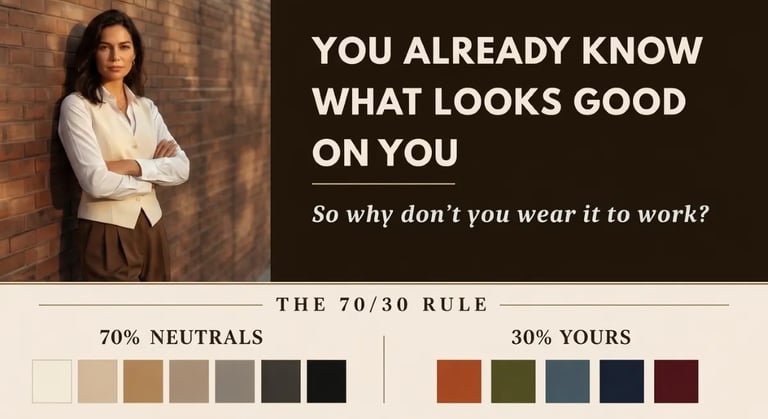 workwear capsule wardrobe 70 30 rule for women — you already know what looks good and how to wear it