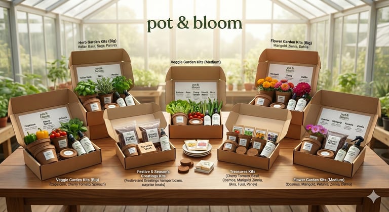 Assorted pot & bloom sustainable gardening gift for corporate gifting