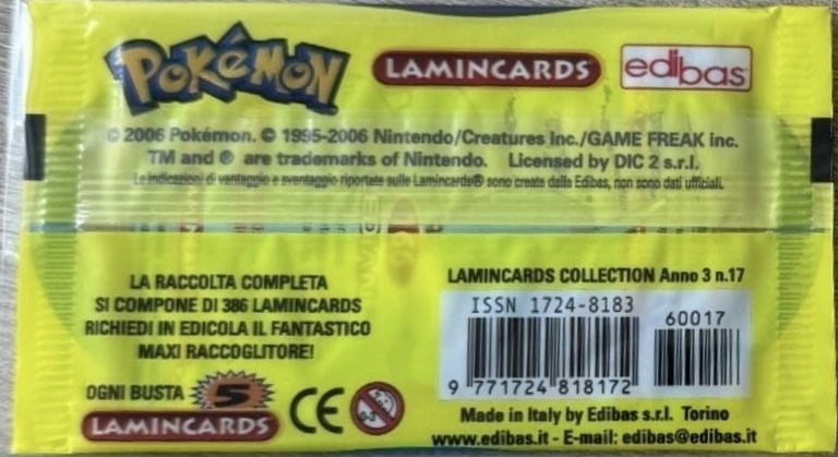 booster jaune lamincards spécial édition 2006 back