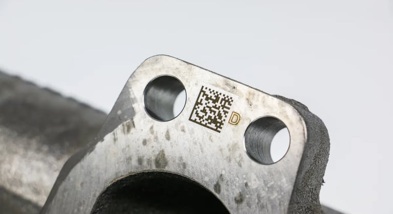 QR code sur pièce en métal