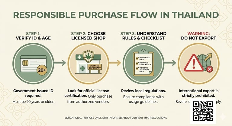 showing responsible cannabis purchasing in Thailand with legal sources, rules, and compliance guidance for travelers