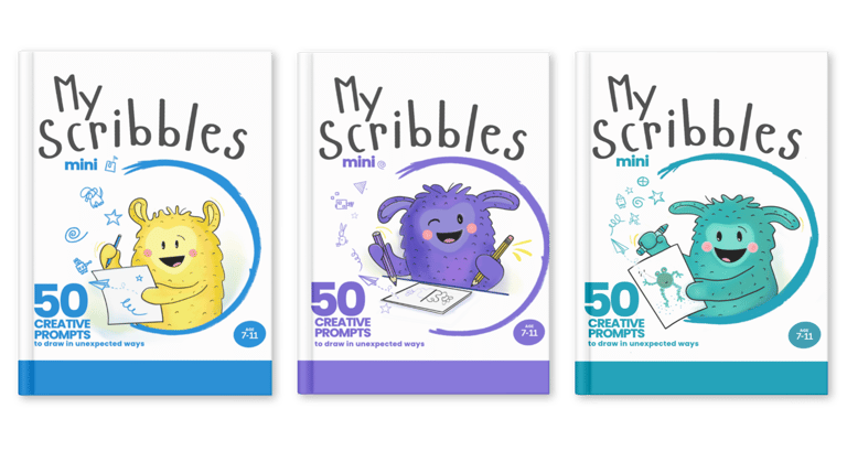 Covers of the three My Scribbles mini books