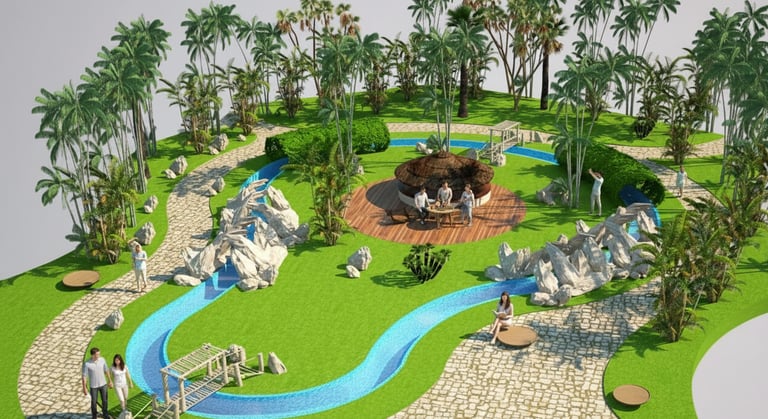 La conception d'une rivière lente (lazy river)