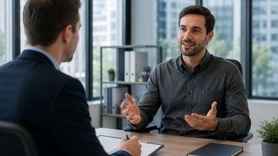Atividade de listening avançado em inglês sobre entrevista de emprego  e vida pessoal