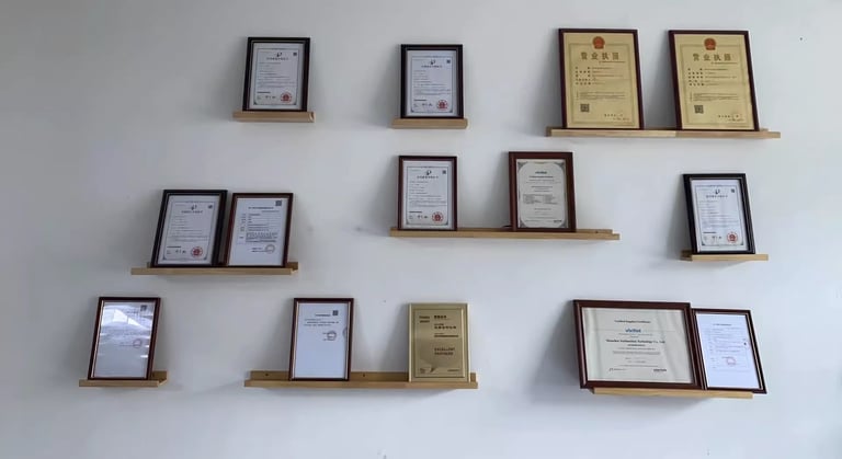 Product certificates, showing product quality certification
