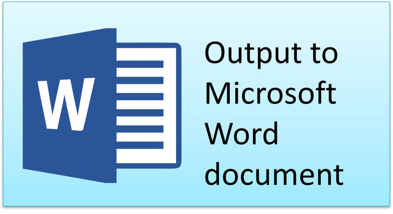 Output to Microsoft Word Document