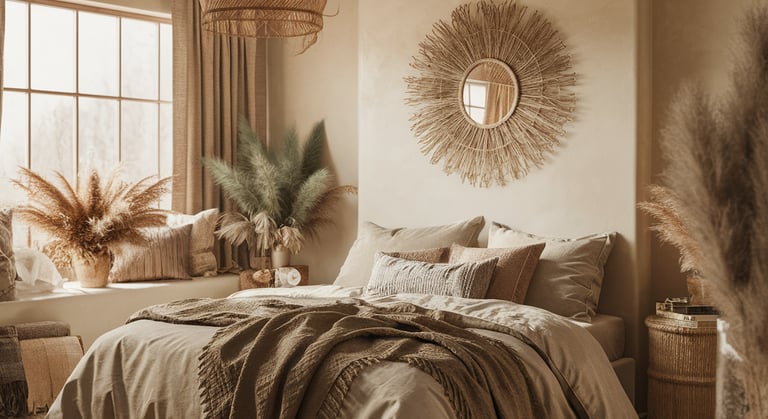 décor chambre fleurs bohème