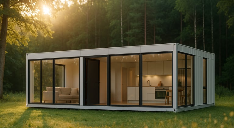 a small house with a living room and a kitchen