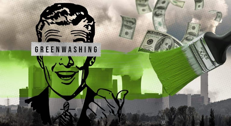 imagem de uma fotografia como slogan para o nome greenwashing.