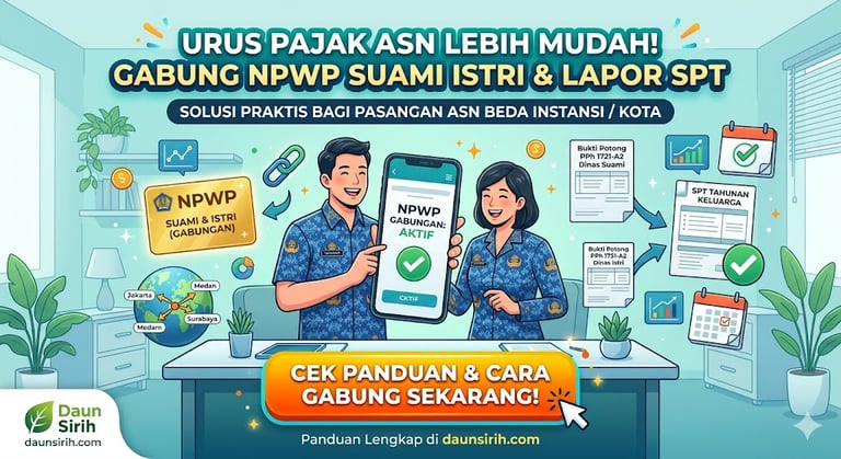 Ilustrasi panduan cara gabung NPWP suami istri ASN dan solusi lapor SPT Tahunan