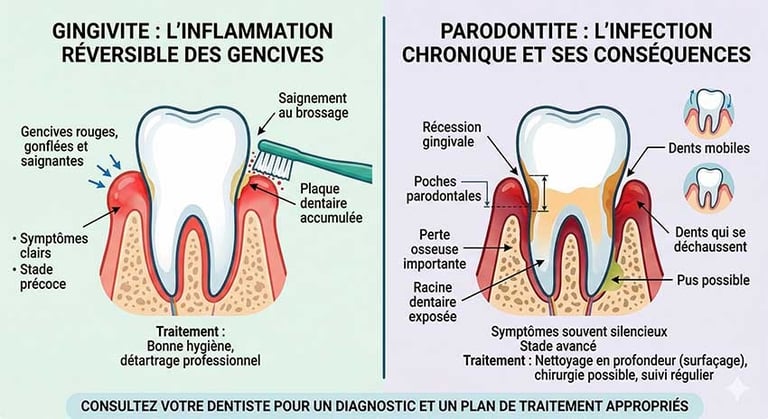 Infographie Gingivite VS Parodontite hygiene-precision.com
