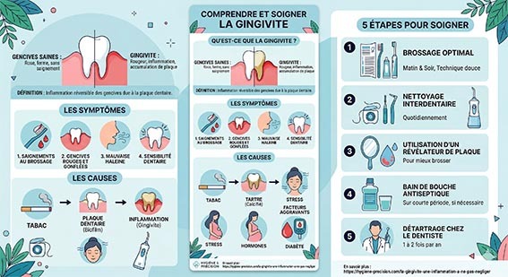 Infographie comprendre et soigner la gingivite
