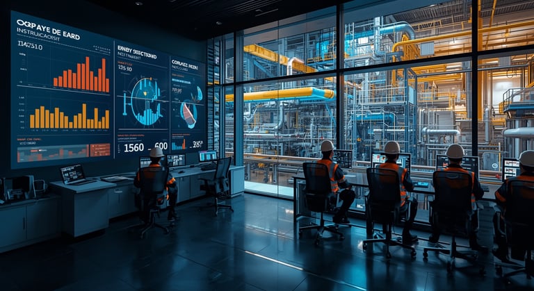 Visualizacion y monitoreo de planta de produccion en tiempo real. Cuarto de control