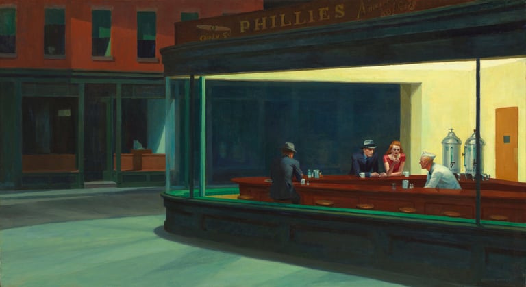 Nighthawks, Edward Hopper, 1942, Art Institute of Chicago
