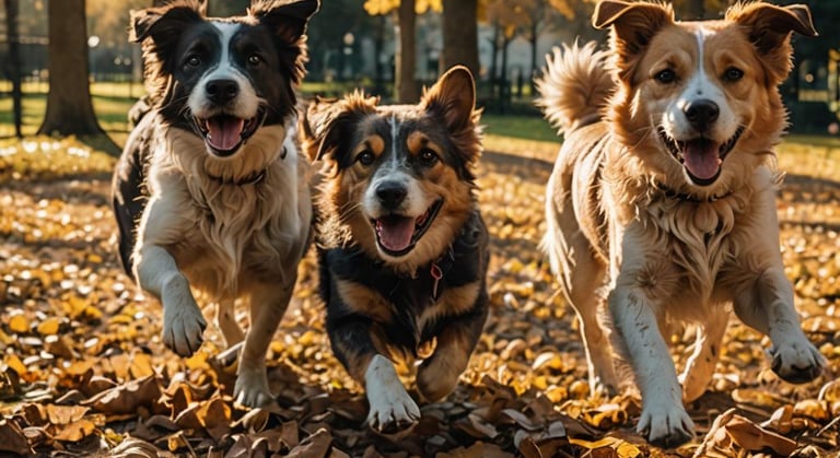problematic dogs running in a park