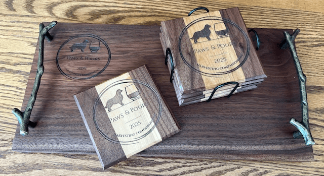 Paws & Pours Charcuterie Board and Coster set