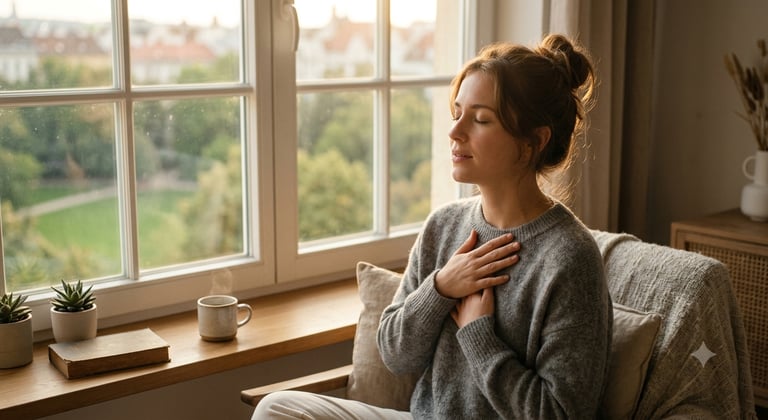 Persona practicando respiración consciente para gestionar la ansiedad en Valencia