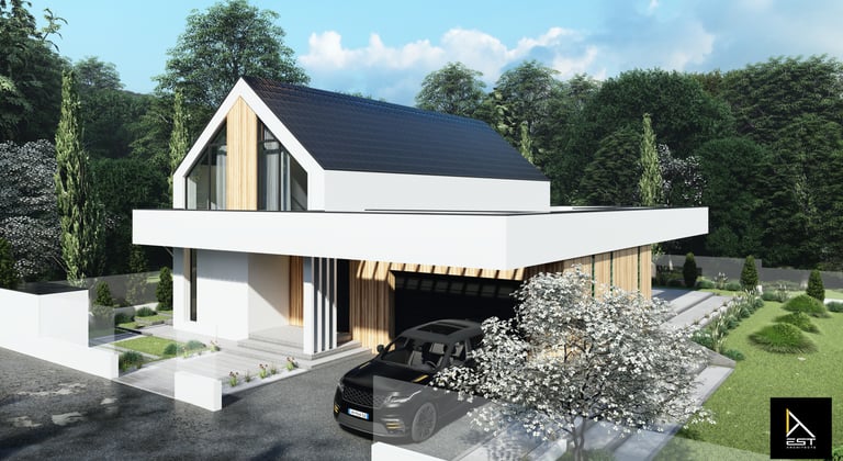 Casa moderna cu mansarda