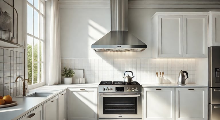 kitchen with a hood range