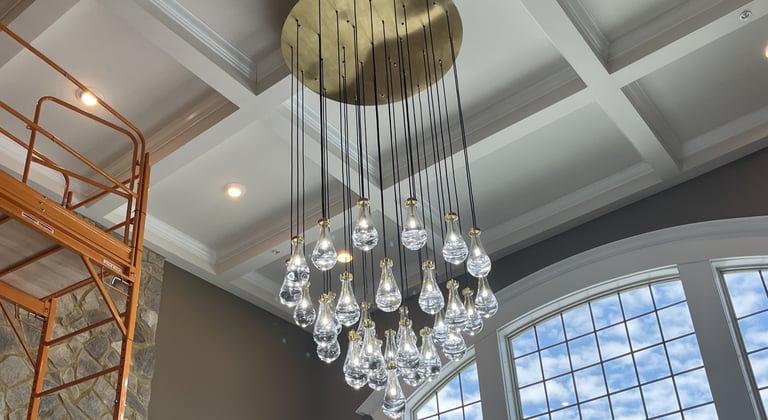 High-end chandelier with scaffold