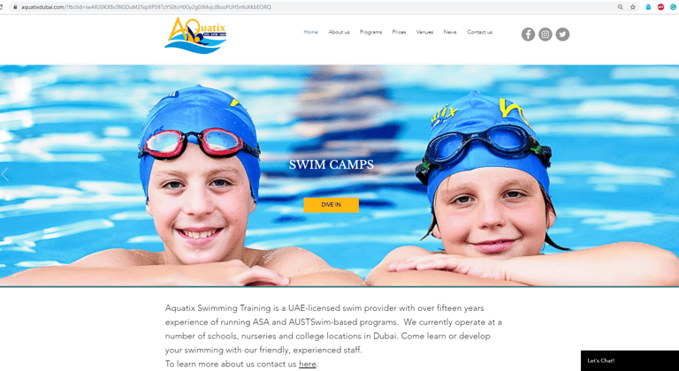 Website Aquatix Dubai