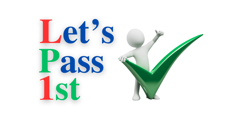 a person with a check mark with let's pass 1st advertisement recommending to others. 